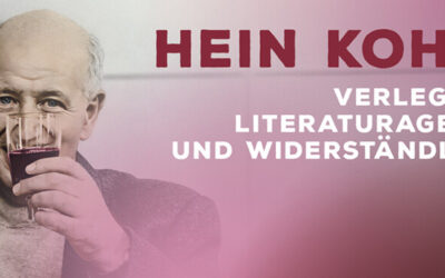 Tücher und Bücher Hein Kohn mit Weinglas