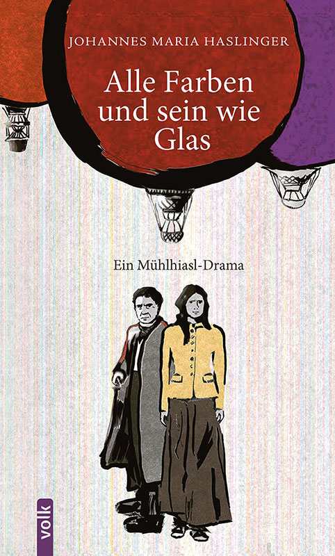 Buchcover mit zwei gezeichneten Figuren, einem Mann und einer Frau