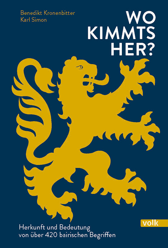 Buchcover mit einem goldenen bayerischen Löwen auf dunkelblauen Grund