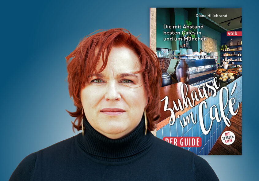 Diana Hillebrand neben dem Cover ihres Buches