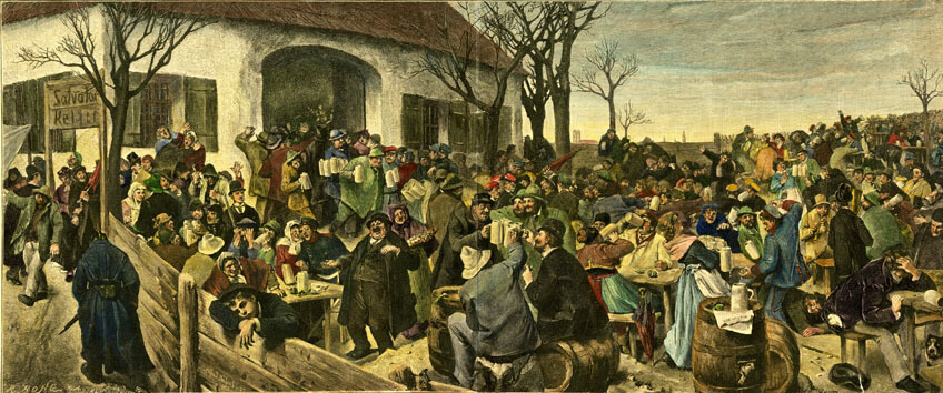 Auf dem Salvatorkeller in München, 1877 